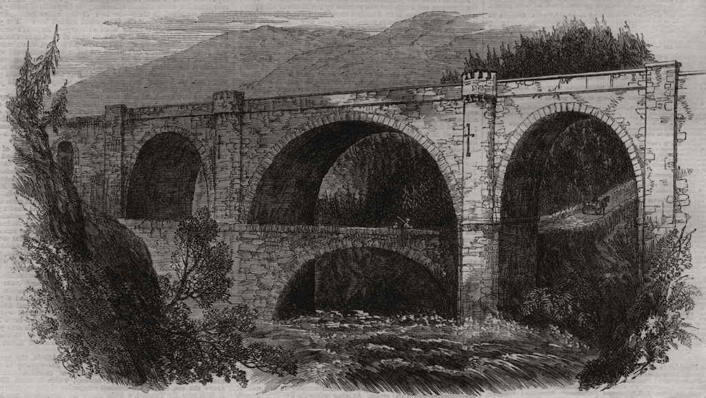 Inverness and Perth Railway. Bridge over the Garry at Calvine. Scotland 1863